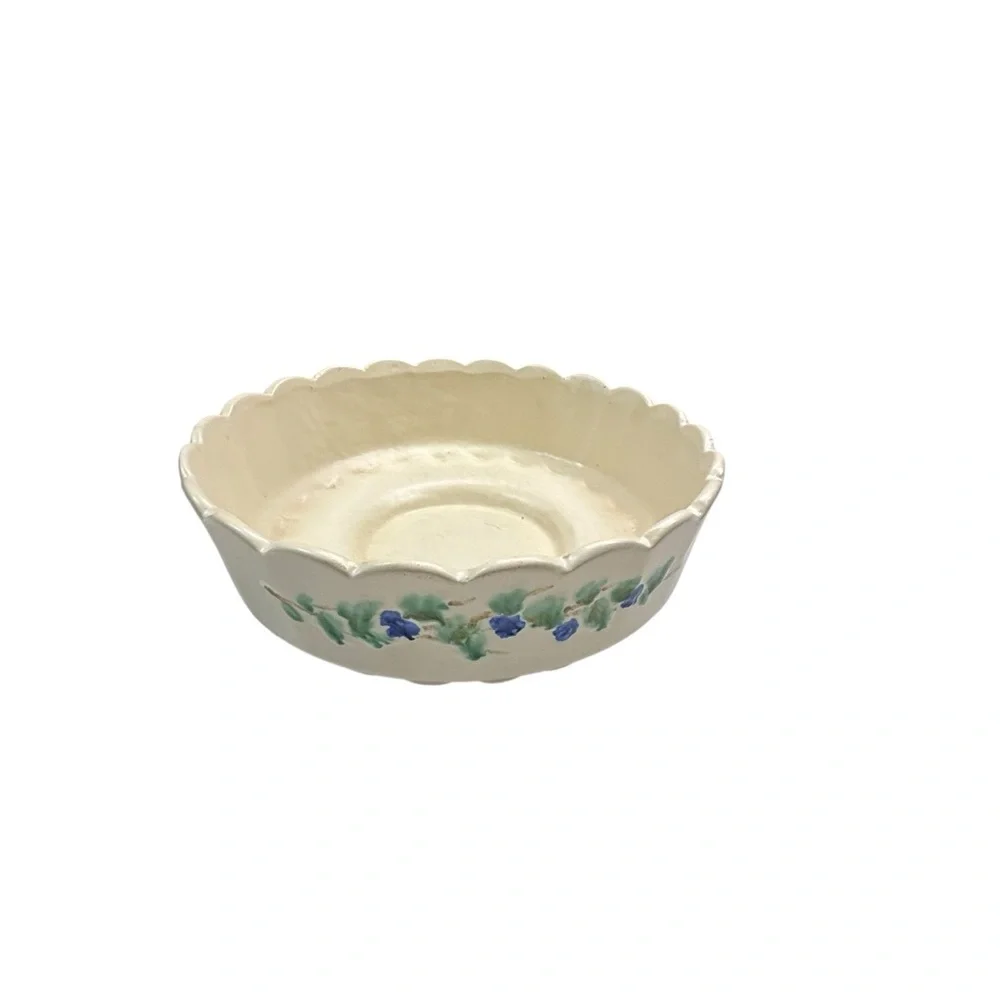 Vintage McCOY Pottery Grapevine Scalloped Bowl Flower Planter Pot Dish MCM Large